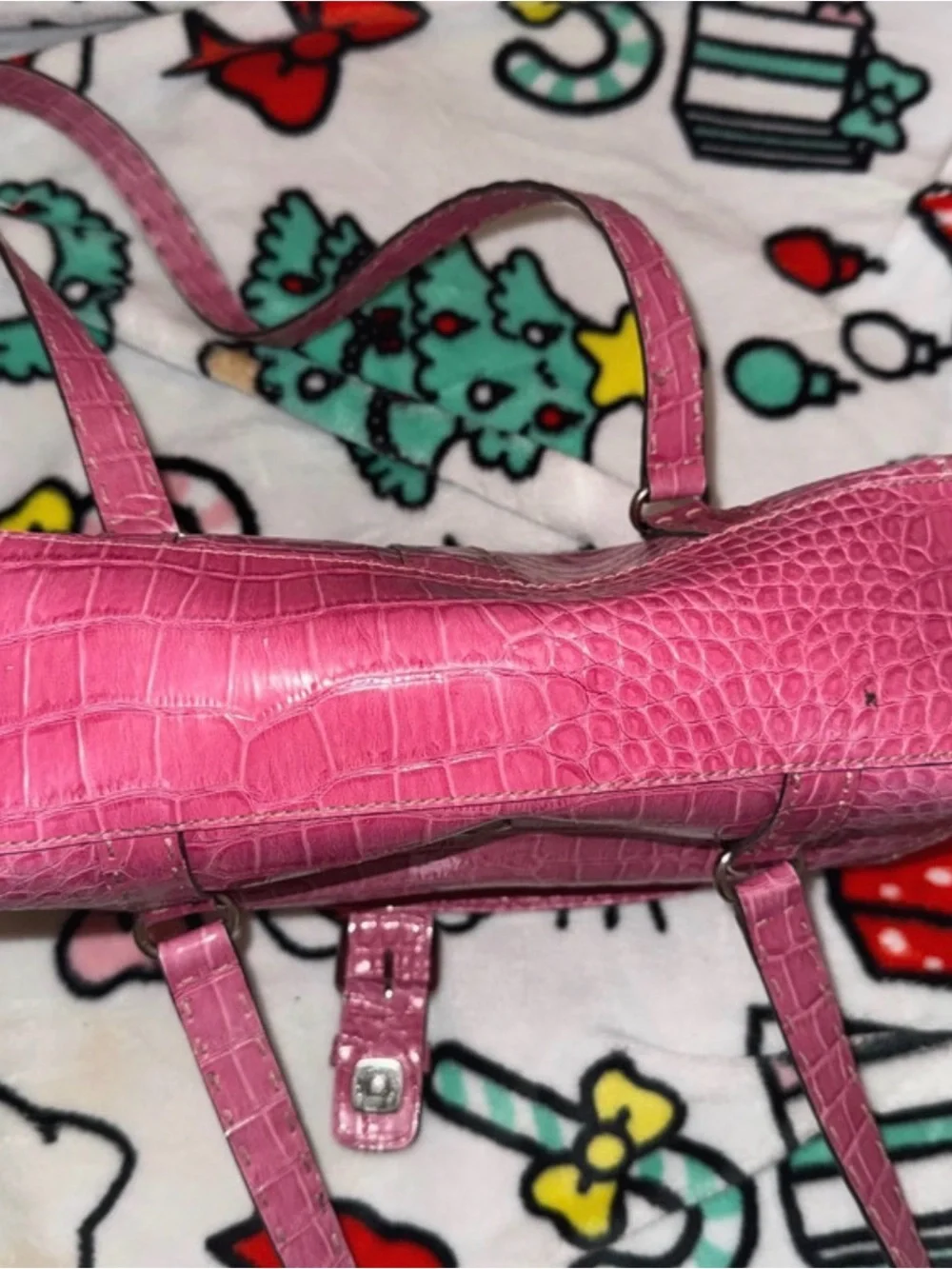 Vintage Liz Claiborne Faux-Croc Shoulder Bag